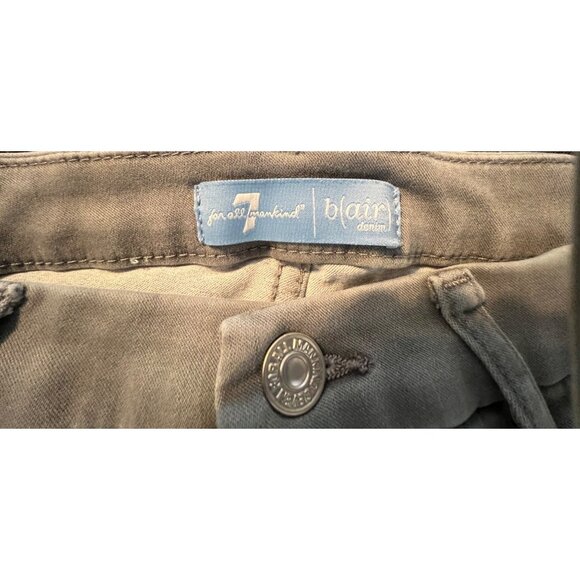 7 For All Mankind "B(air)" Kimmie Straight Denim Jeans Light Gray Women's 27x31 - Picture 5 of 7